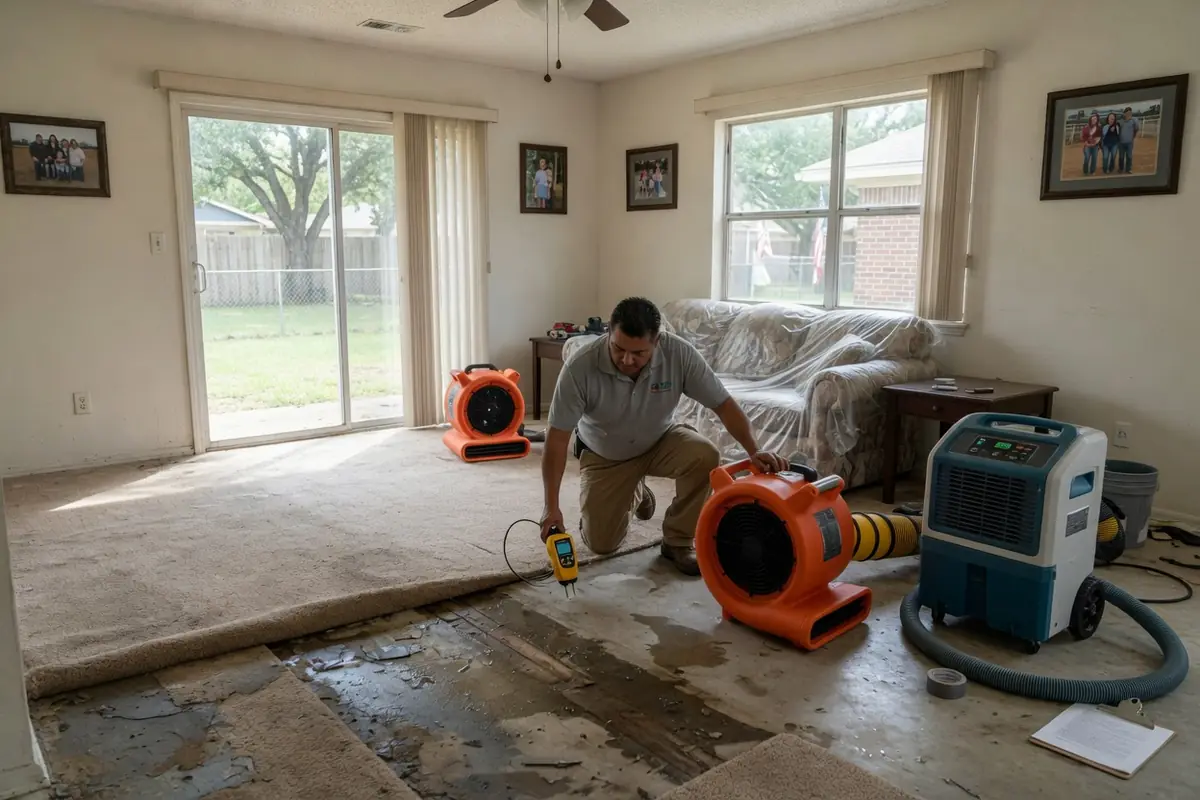 Conroe Water Damage Restoration TX, LLC crew at work